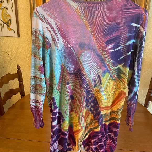 Alberto Makali Colorful Zipper Embellished Top - Picture 4 of 7